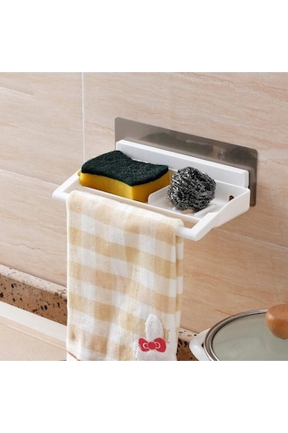 Pazly Yapışkanlı Suntek Şampuan Rafı Duvar Duş Depolama Beyaz Banyo Uh Beyaz