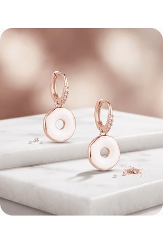 Vip Seri Küpe Xuping Minimal Tasarım Donat Modelı Rose Altın Kaplama 2,2cm Rose Gold