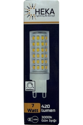 10 Adet Heka 7w 49w 3000k Gün Işığı G9 Duylu Dim Edilebilir Led Kapsül Ampul