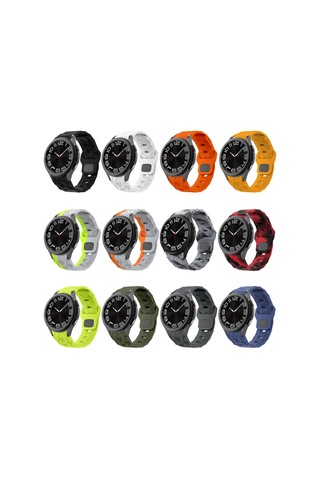 Galaxy Watch Uyumlu 6 44mm Zore Krd-116 20mm Futbol Desenli Spor Tasarımlı Silikon Kordon-yeşil