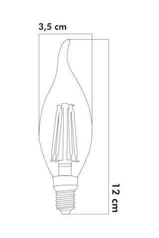 Rustik E14 Led Ampul Kıvrık Uç 6w 3000k Gün Işığı 10'lu Erd-83