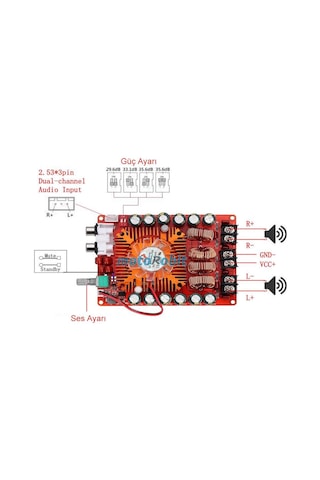 Tda7498E 2X160W Çift Kanal Stereo Dijital Amfi Devresi