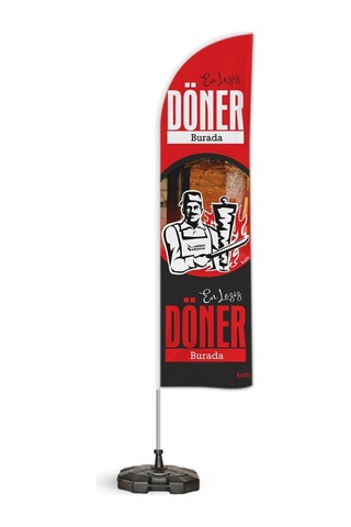 Döner Temalı Yelken Bayrak V2