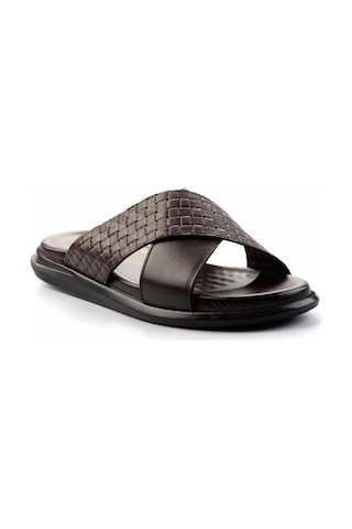 Bambi Kahve Leather Erkek Terlik E04433045043 Kahve