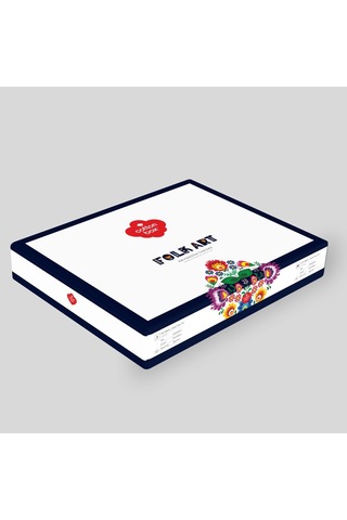 Cotton Box Folk Art Tek Kişilik Nevresim Takımı Lusso Lacivert