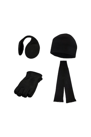 Kışlık Parmaksız Polar Eldiven - Bere - Atkı - Kulaklık 4'lü Set