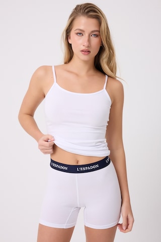 L'espadon Cotton Armour Nefes Alabilir Esnek Yumuşak Örme Pamuk Premium Kadın Uzun Şort-3298 Beyaz