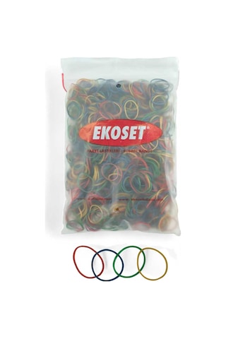 Ekoset Renkli Küçük Paket Toka Lastiği 4 Renk 40 MM 1000 Adet