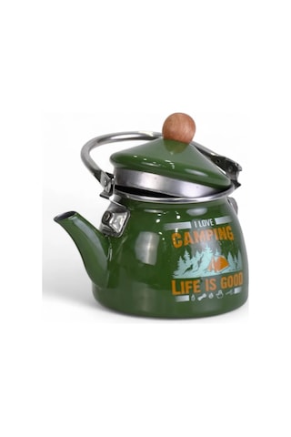 Pr Home Camping Emaye Demlik Kettle Küçük 1.1 Lt Açık Krem