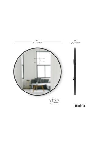 Umbra Hub Duvar Aynası, Koridor, Banyo, Oturma Odası Ve Daha Fazlası İçin Yuvarlak Ayna, Siyah, 94 Cm Çap Genel