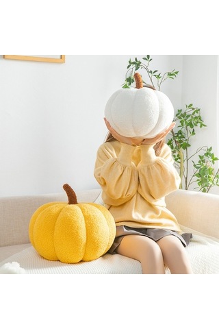 Ulzyvf Teddy Velvet Kumaşlı Pp Pamuk Doldurulu Beyaz Kabak Yastığı 20cm Nordik Stil Koltuk Döşemesi