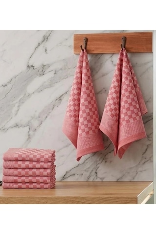 İz Bırakmayan Ekstra Emici 10 Lu Pamuklu Mutfak Kurulama Bezi Seti 50x70 Cm Kırmızı