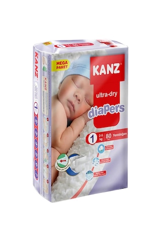 Kanz Yenidoğan Bebek Bezi 1 Numara Mega Paket 80 Adet