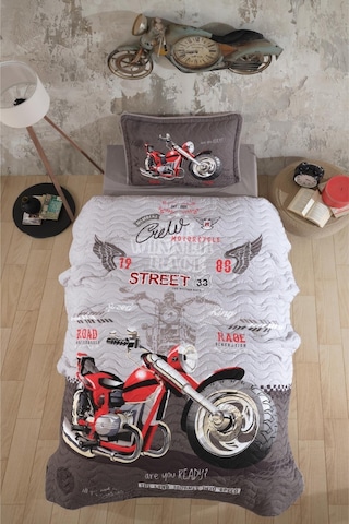 Clasy Ranforce Yatak Örtüsü Tek Kişilik Street King V1 Gri