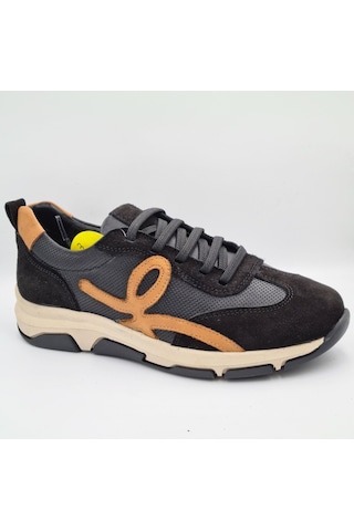 Mammamia D26ya-3575 Siyah Hakiki Deri Lastik Bağcıklı Kadın Günlük Casaul Sneaker Ayakkabı Siyah