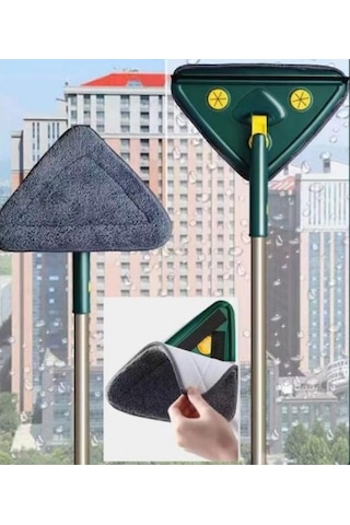 Büro Ev Ofis Yazlık Hijyeni İçin 150cm 2bez Çekçekli Islak Mendil Takılır Mop