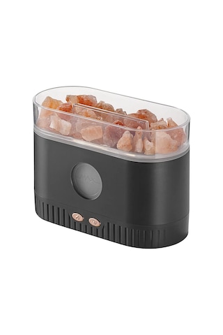 Aromaterapi Esansiyel Yağ Difüzörü, 7 Renk Işığı İle 3 Arada Himalaya Tuz Lambası Difüzörü, Ev Yatak Odası Yoga İçin 200ml Ultrasonik Serin Sis Nemlendirici, Himalaya Pembe Tuz Tedavisi Gri