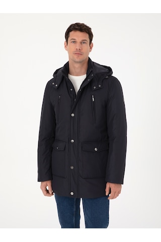 Cacharel Lacivert Regular Fit Kapüşonlu Mont