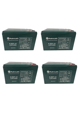 Azimuth 12v 14 Ah Elektirkli Bisiklet Jel Akü 4 Lü Set