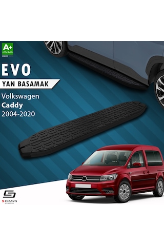 S-dizayn Vw Caddy 3 Uzun Şase Evo Siyah Yan Basamak 223 Cm 2004-2020