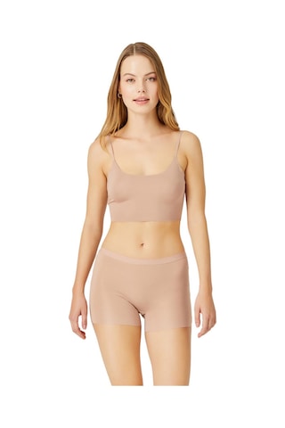 Cottonhill Kahverengi Basic Lazer Kesim Dikişsiz Kadın Boxer Kahverengi