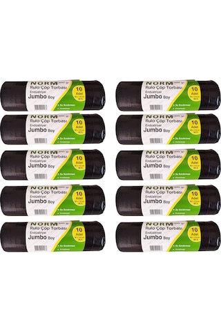Norm Endüstriyel Jumbo Çöp Torbası Poşeti - 2 Kat - Siyah - 500 G