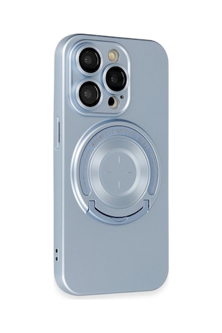 Apple iPhone Uyumlu 14 Pro Kılıf Lukka Magneticsafe Kapak - Sierra Blue Düz Renkli