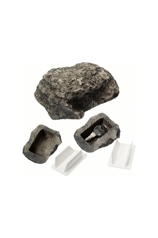 Yaozixa Grafit Renkli Reçine Taş Figürlü Anahtar Saklama Kutusu - Gizli Para Ve Eşya Saklama Kutu - Ev Kullanıma Uygun, Dayanıklı Materyal Siyah - Gri