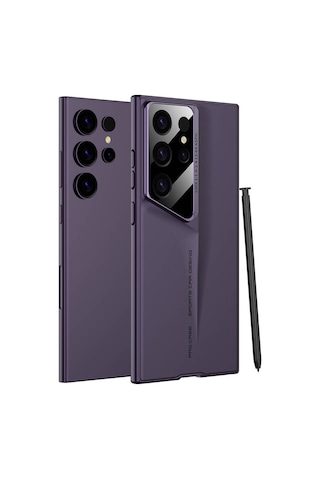 Zore Galaxy Uyumlu S23 Ultra Kılıf Ultra İnce Kamera Korumalı Sert Rubber Msra Procase Kapak-mor Mor