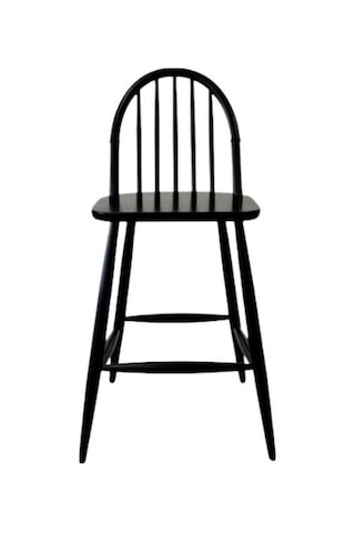 Rustica Ahşap Bar Sandalyesi Siyah