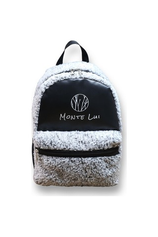 Monte Lui Mnt3637 Peluş Sırt Çantası Gri Kahverengi