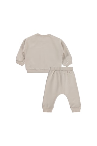 Civil Baby Araba Baskılı 6-18 Ay Takım - Bej Taş Rengi