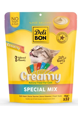 Delibon Creamy Karışık Kedi Ödül Maması 32 x 15 G