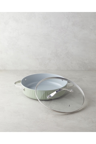 English Home Berlin Cerawell Basık Tencere 28 Cm Yeşil