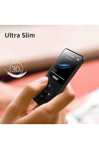 Ruizu X02-b Bluetooth 5.0 Ultra İnce Mp3 Mp4 Çalar Radyo 8gb Mp3 Player