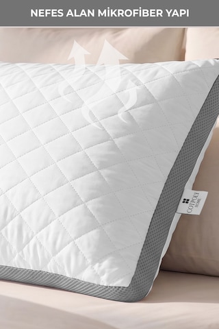 Klimalı Yastık 50x70 Cm Terletmeyen, Hava Alan Mikrofiber Uyku Yastığı Gri