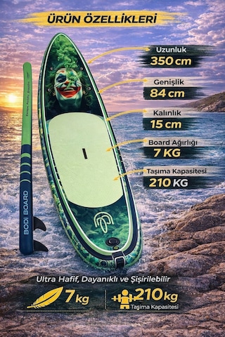 Paddle Board Sup Crazy Joker Şişme Stand 350x84x15cm Full Set