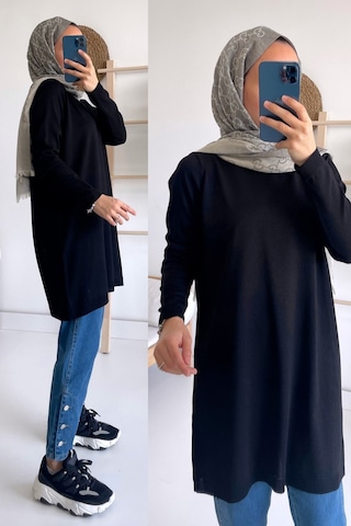 Kahijab Basic Merserize Tunik - Siyah