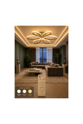 3 Renkli Yonca 6 Lı Eskitme Sarkıt Kumandalı Salon Mutfak Çocuk Odası Yemek Masası Ve Antre İçin Modern Led