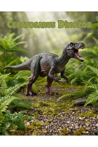 Eğitici Gerçekçi Ceratosaurus Dinozor Figür Oyuncak 25 Cm Hayvanlar