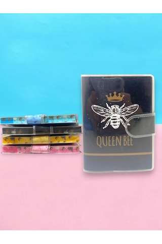 Queen Bee A7 Not Defteri , Çıt Çıtlı Cep Defteri - Siyah