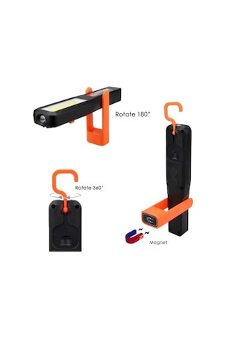 Gold Orion or-998 Ayarlanabilir Mıknatıslı  Şarjlı Lamba Siyah