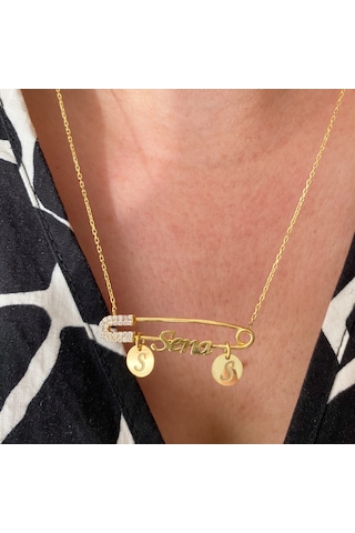 Simurg Jewellery Gümüş İsimli İğne Kolye