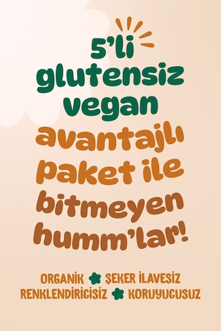 Humm Organic Organik Glutensiz Vegan Kek & Mini Küp Atıştımalık 5 x 30 G