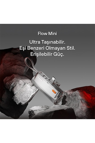 Sharge Flow Mini - Kompakt Ve Hızlı Taşınabilir Powerbank - Gümüş