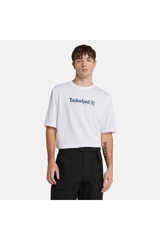 Timberland Uv-protection Logo Short Sleeve Tee Erkek T-shirt-33629 Beyaz
