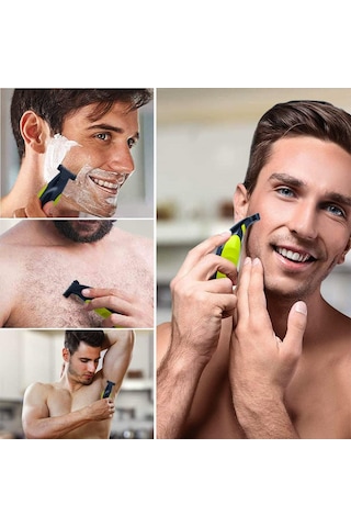 Erkek Elektrikli Düzeltici Usb Şarj Edilebilir Tıraş Jilet Taşınabilir Yakın Yüz Tıraş Makinesi Ağrısız Su Geçirmez Islak Kuru Tıraş Makinesi Yüz Saç Ve Sakal Stili İçin