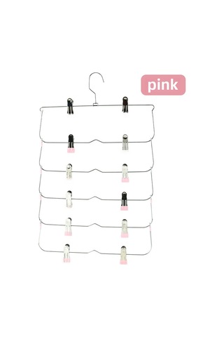 Pembe Altı Katmanlı Pantolon Klipsi, Katlanabilir, İz Bırakmayan Ve Kaymayan Pembe