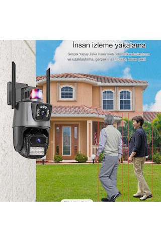 8mp 4k Ip Kamera Açık Wifi Ptz Çift Lens Çift Ekran Otomatik İzle