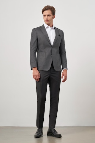 İmza Koyu Antrasit Kazayağı Desen Bez Ayağı Mono Yaka Tam Astar Çift Yırtmaç 2 Düğme 6 Drop Slim Fit Classic Ceket 1002245106 Koyu Antrasit